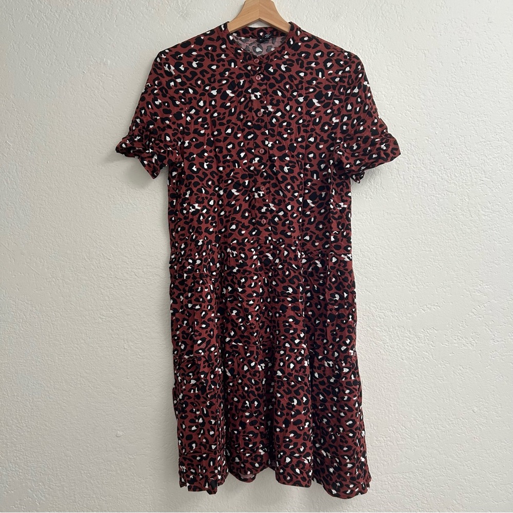 Vero Moda Women's Leopard Print Shift Dress - Size S - Knee-Length Casual Chic